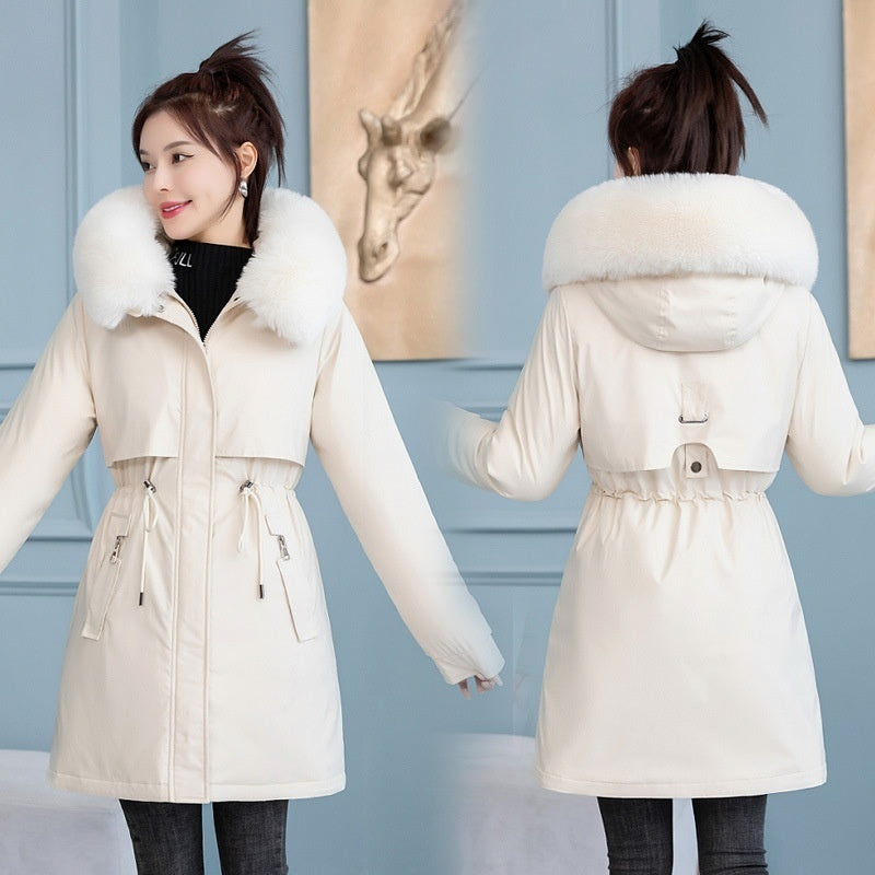 Women's Mid-Length Slim Fashion Cotton-Padded Jacket