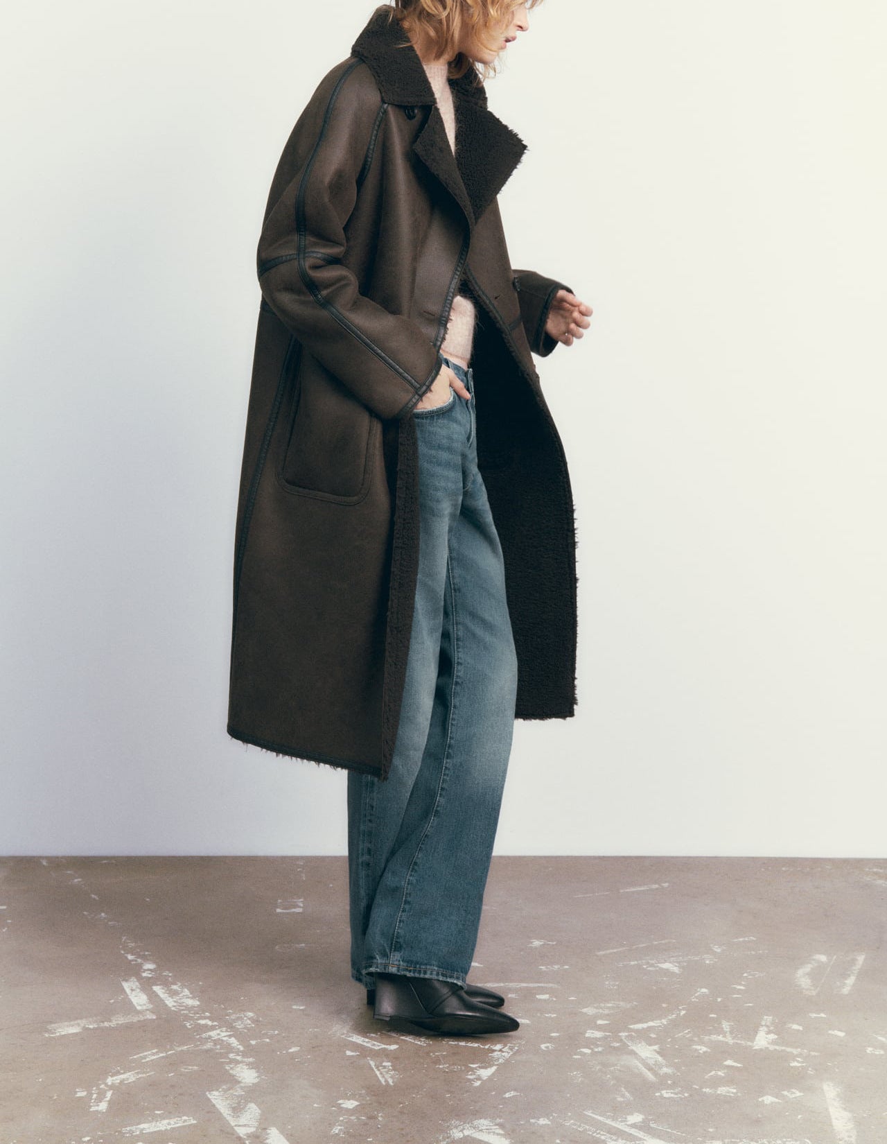 Women’s Winter Belted Double-Breasted Trench Coat – Mid-Length Lapel Windbreaker