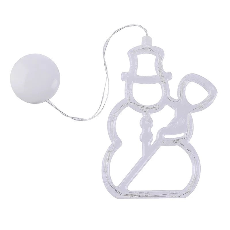 Christmas LED Suction Cup Window Lights - Santa, Elk & Snowman Decor