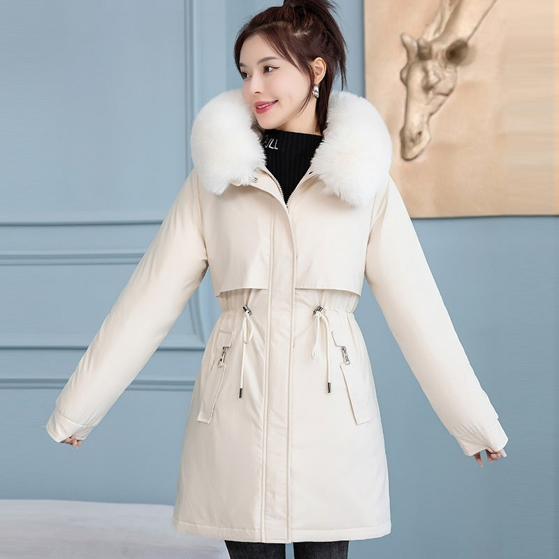 Women's Mid-Length Slim Fashion Cotton-Padded Jacket