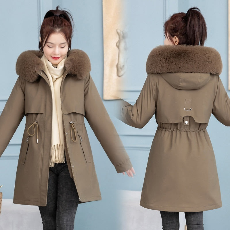 Women's Mid-Length Slim Fashion Cotton-Padded Jacket
