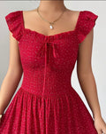 Rosé Belle Ruffle Maxi Dress – Elegant Floral Summer Dress
