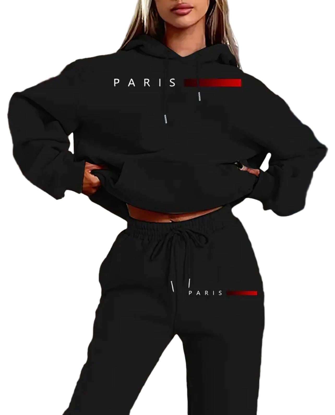 Women's Chic Paris-Inspired Hoodie & Jogger Set