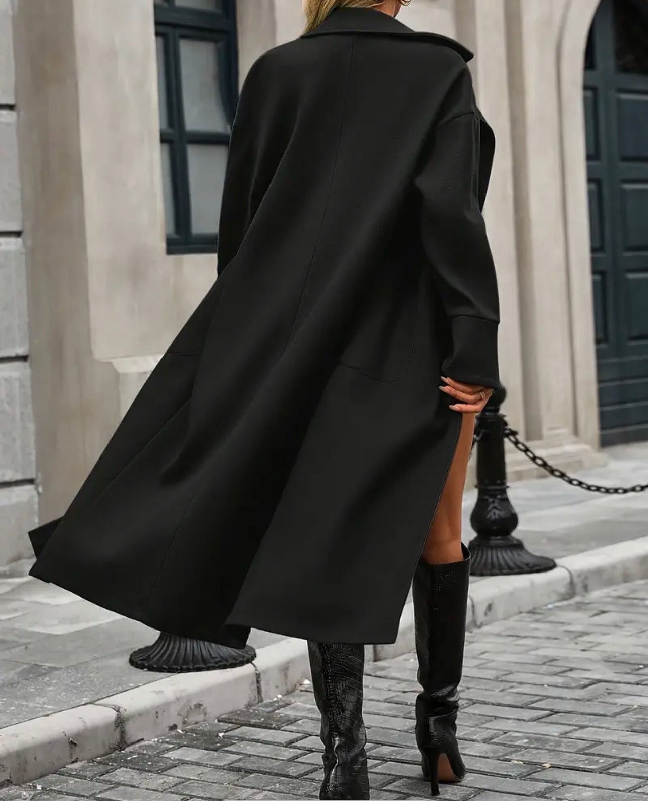 Elegant Solid Color Structured Coat for Women – Casual & Formal Wear