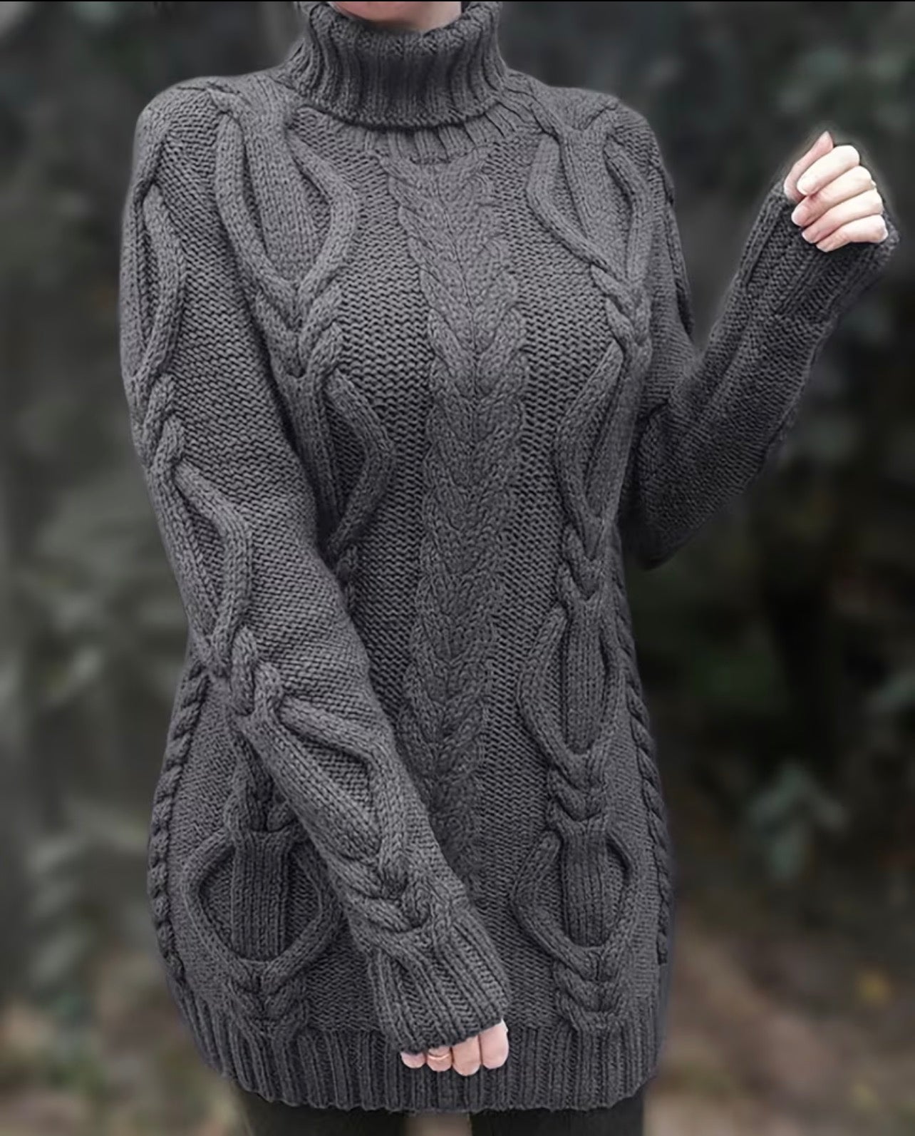 Cable Knit Turtleneck Dress – Timeless Fit