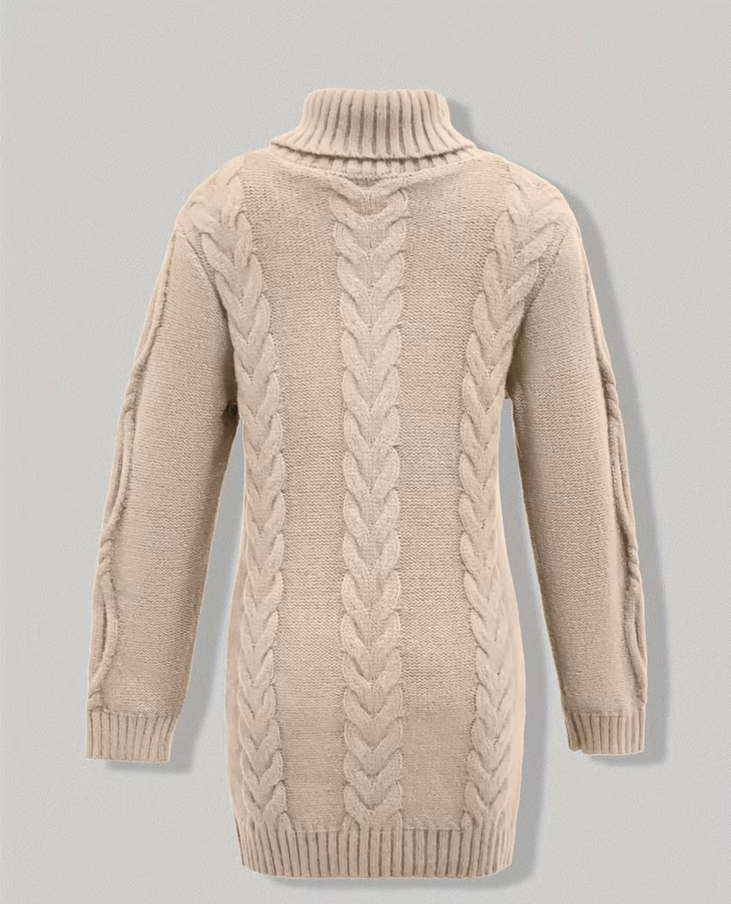 Cable Knit Turtleneck Dress – Timeless Fit