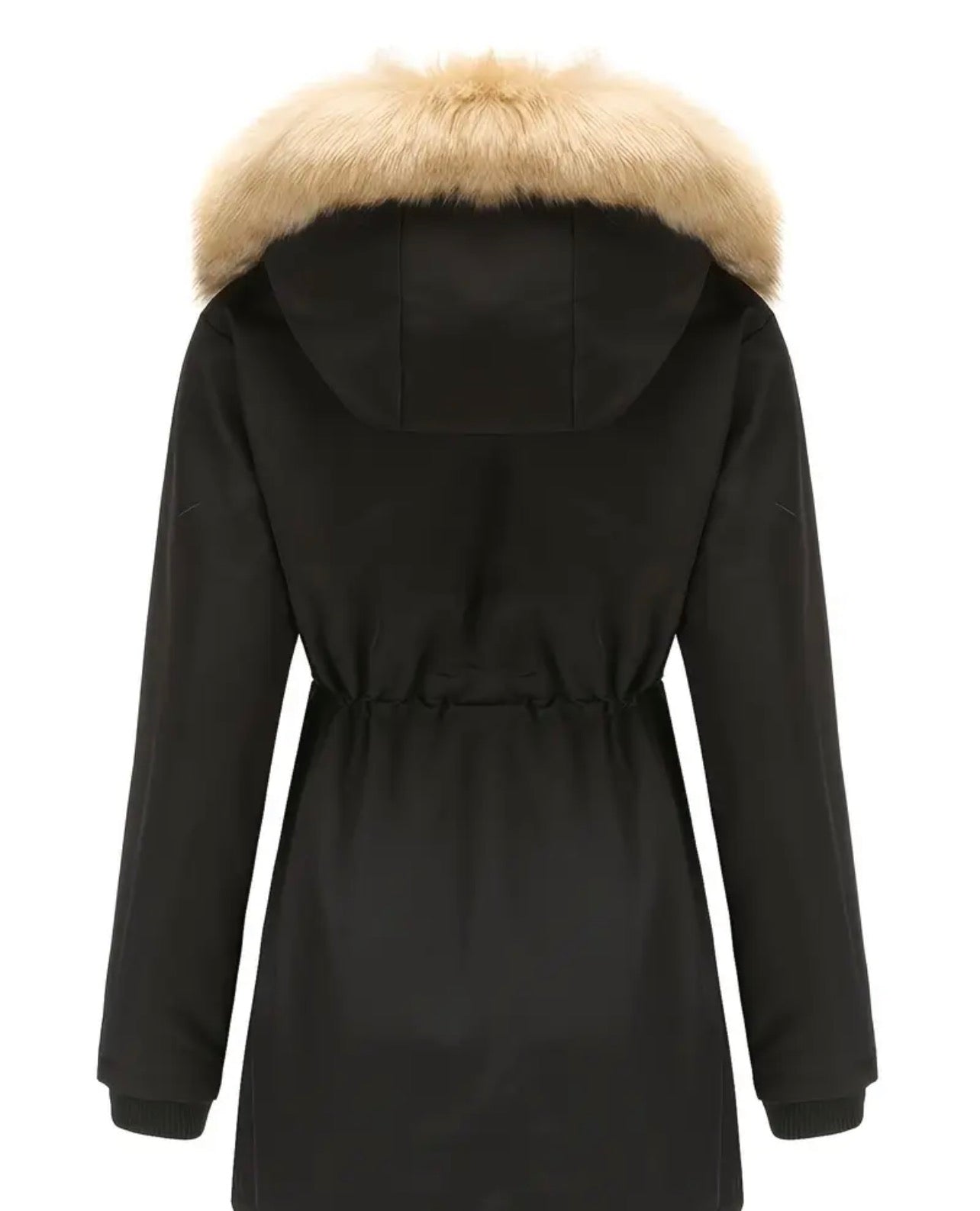Thick Warm Casual Winter Coat with Ribbed Cuffs for Multiple Occasions