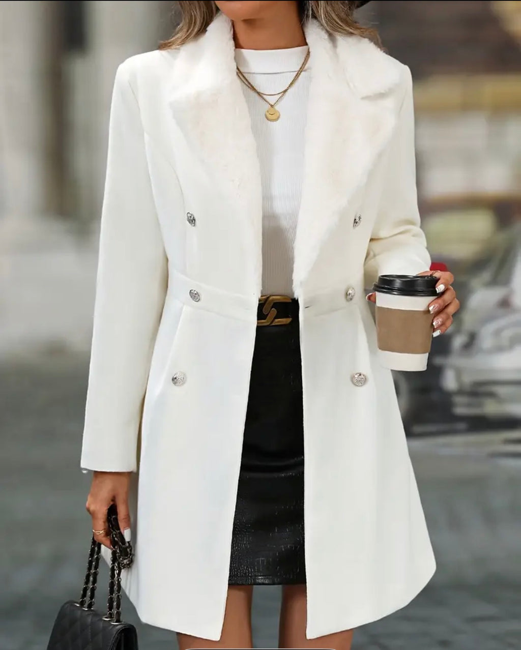 Machine-Washable Long Black Winter Coat for Women — Office, Casual & Formal Wear