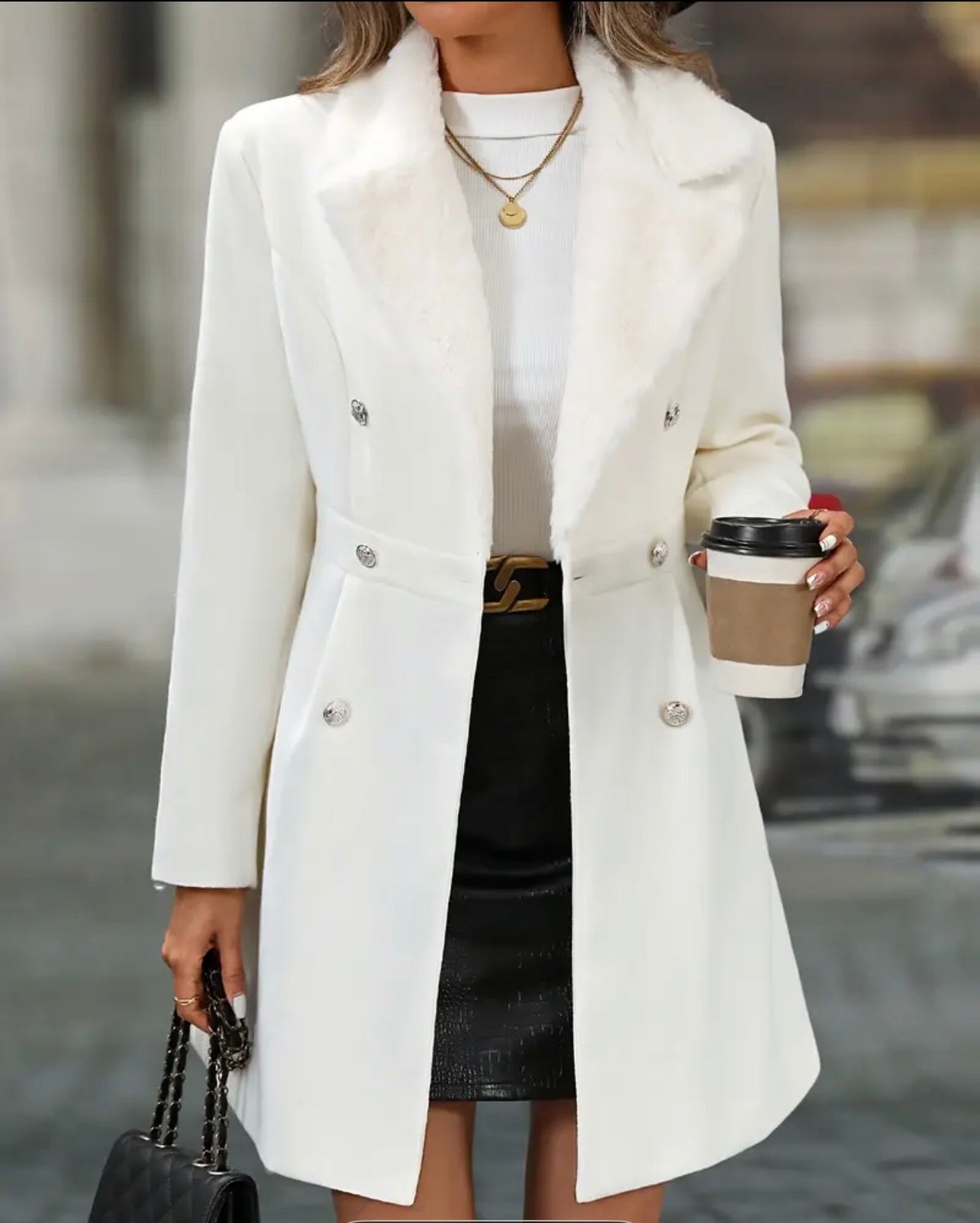 Machine-Washable Long Black Winter Coat for Women — Office, Casual & Formal Wear