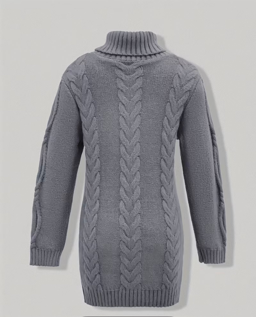 Cable Knit Turtleneck Dress – Timeless Fit
