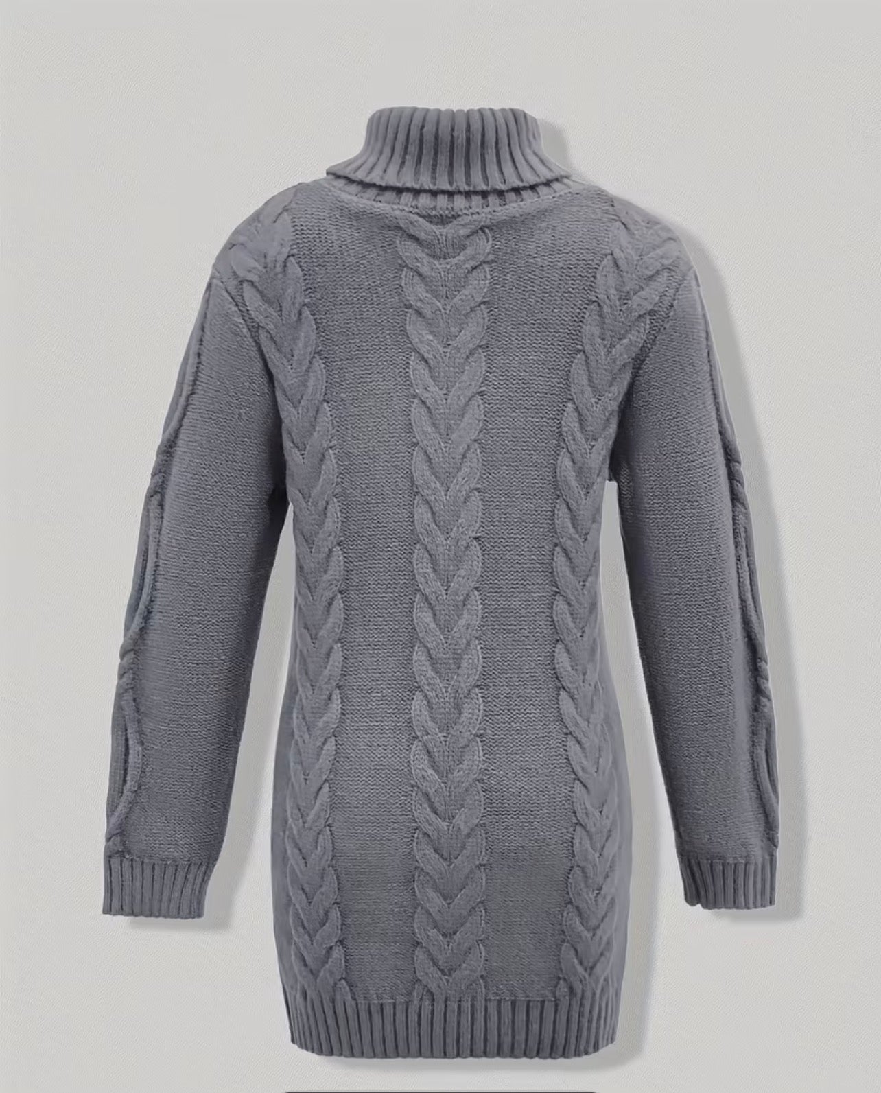 Cable Knit Turtleneck Dress – Timeless Fit