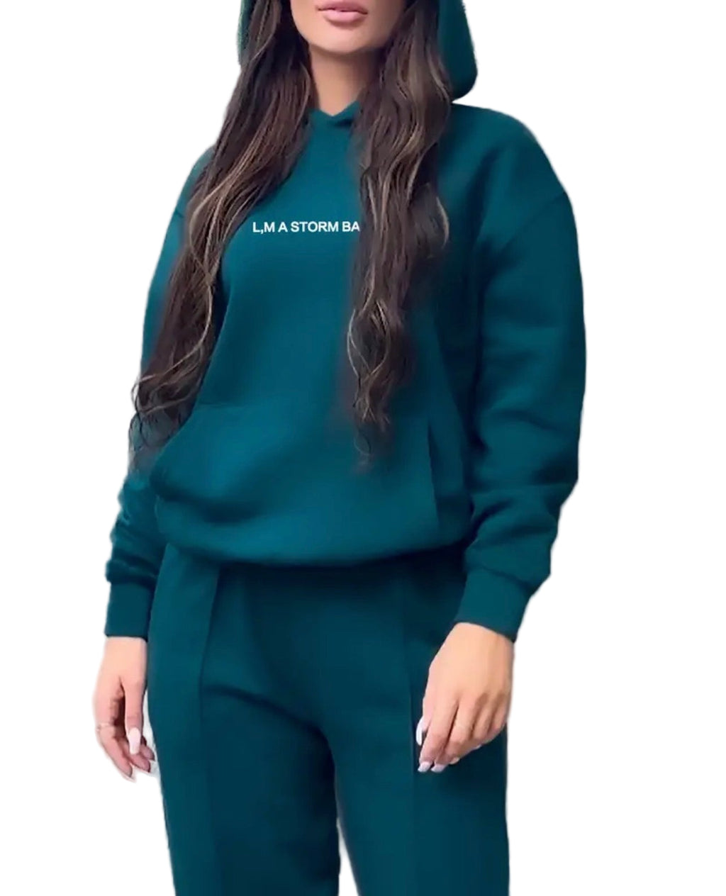 Casual Letter Print Warm Tracksuit for Fall/Winter