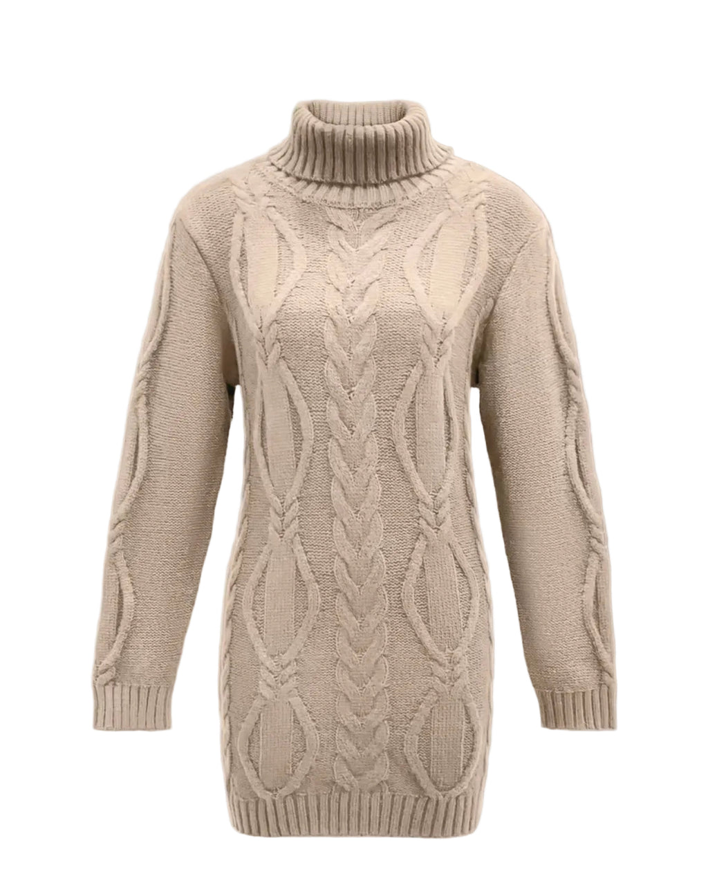 Cable Knit Turtleneck Dress – Timeless Fit