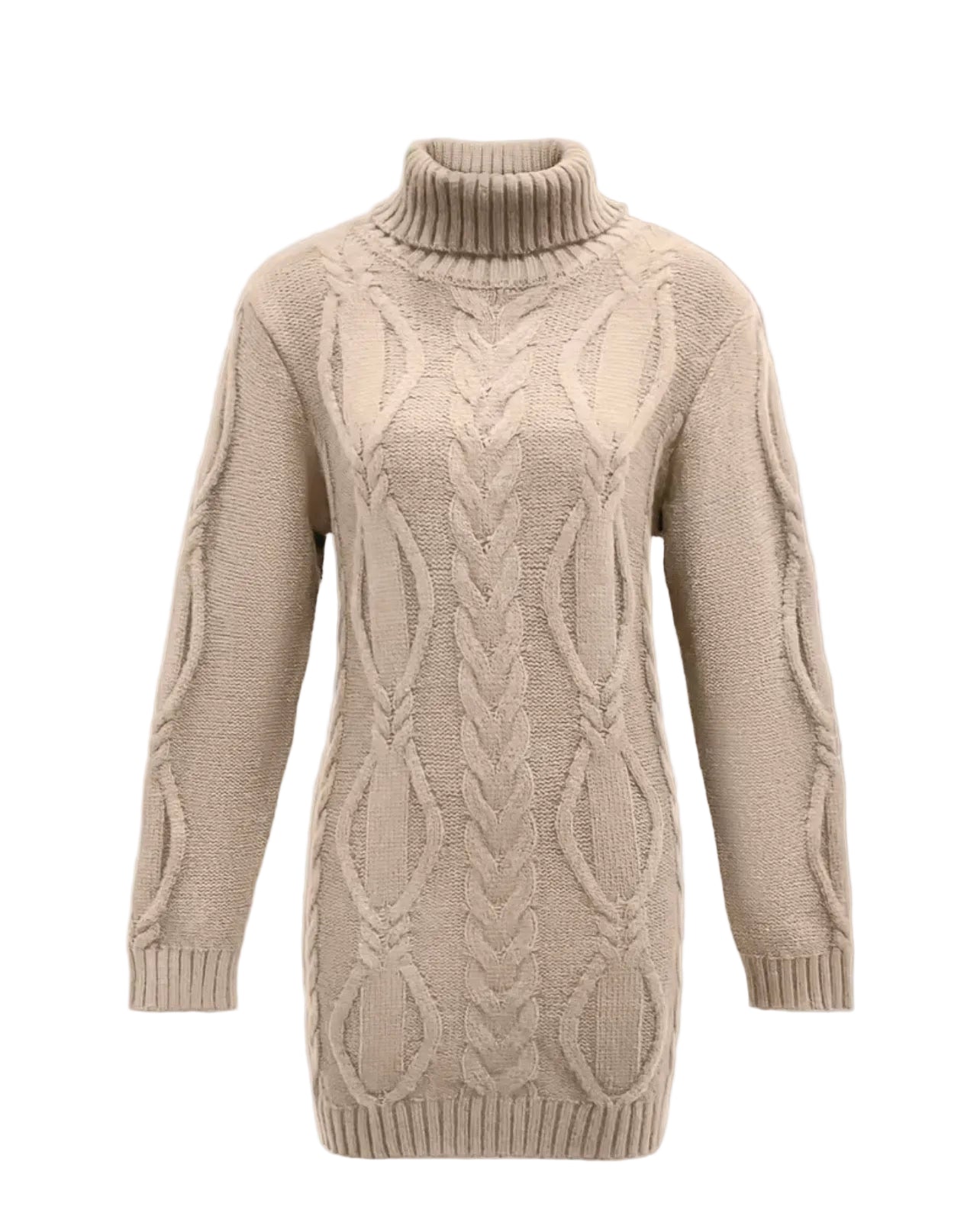 Cable Knit Turtleneck Dress – Timeless Fit