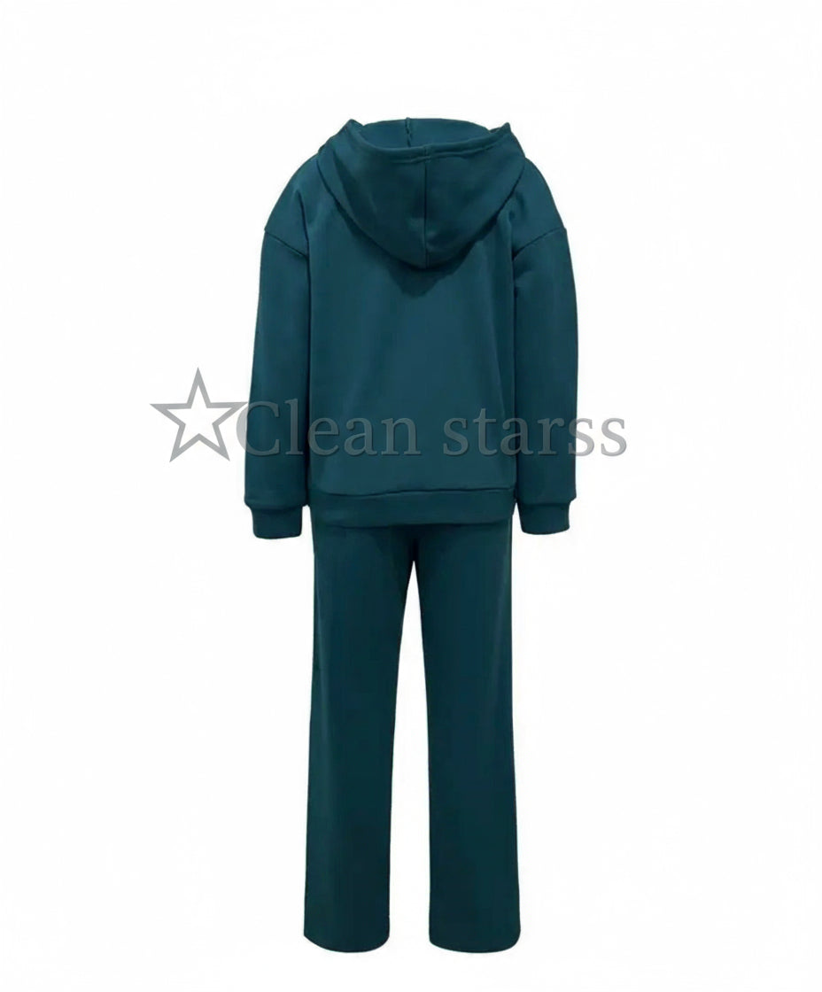 Casual Letter Print Warm Tracksuit for Fall/Winter