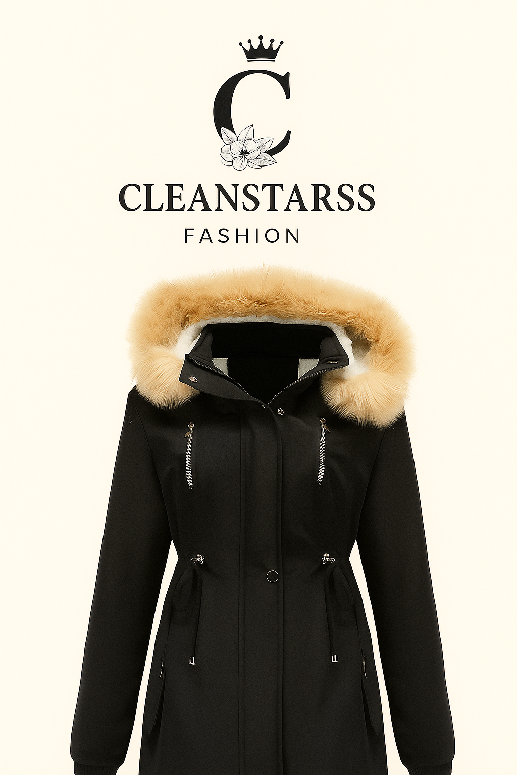 Thick Warm Casual Winter Coat with Ribbed Cuffs for Multiple Occasions