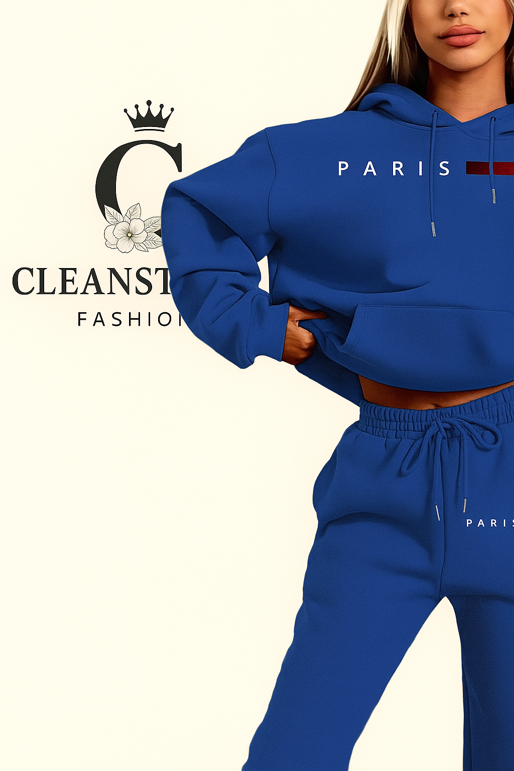 Women's Chic Paris-Inspired Hoodie & Jogger Set