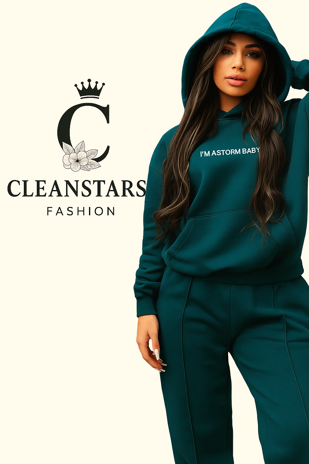 Casual Letter Print Warm Tracksuit for Fall/Winter