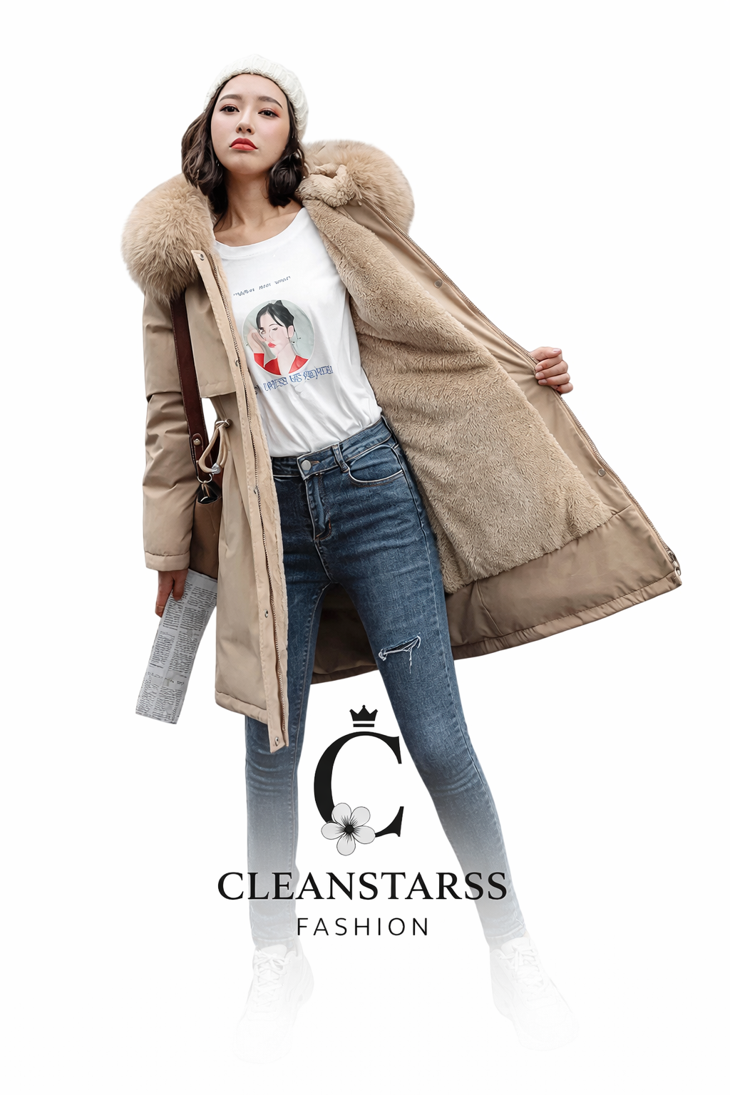 Women's Thick Padded Cotton Winter Coat - Warm Insulated Jacket