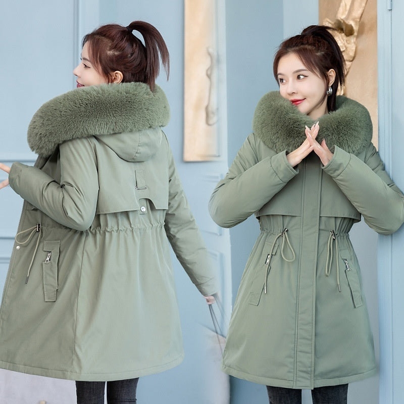Women's Mid-Length Slim Fashion Cotton-Padded Jacket