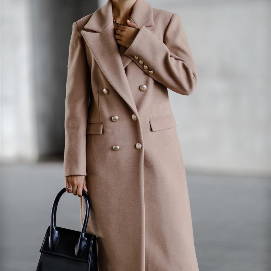 Chic Autumn/Winter Tweed Coat – Metal Buckle Detail