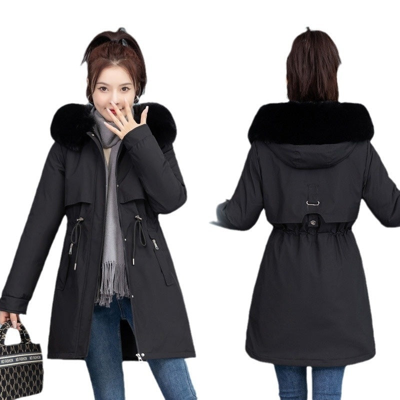 Women's Mid-Length Slim Fashion Cotton-Padded Jacket